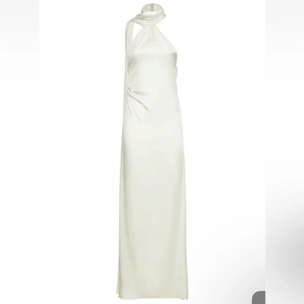 NWT ✨ Jonathan Simkhai Ivory Vittoria Silky Gown Size 4. $698 - Picture 5 of 16